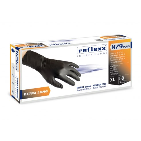Reflexx N79P, guanti in nitrile senza polvere IIIº Cat. 2016/425