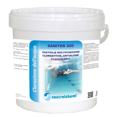 Controlchemi - Saniter 200, pastiglie multifunzione cloroattive, antialghe, flocculanti