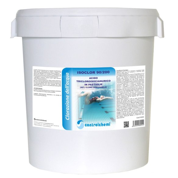 Controlchemi - Isoclor 90/200, acido tricloroisocianurico in pastiglie (secchio da 10 kg)