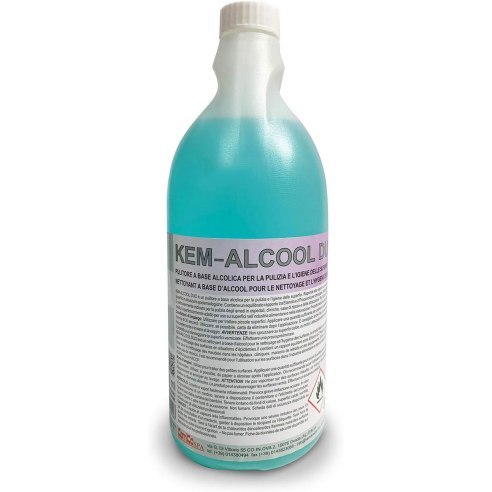 Kemika - Kemalcool Duo, Pulitore disinfettante per superfici a base di alcool Etilico (flacone da 750 ml)