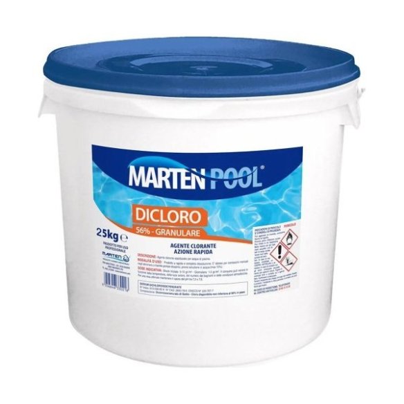 Marten Pool - Dicloro 56 % granulare, sodio dicloro isocianurato (fusto da 25 kg)