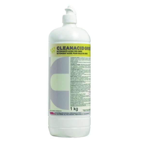Kemika - Cleanacid Gres, detergente acido per gres (flacone da 1 kg)
