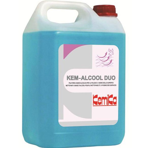 Kemika - Kemalcool Duo,Pulitore disinfettante per superfici a base di alcool Etilico (tanica da 5 kg)