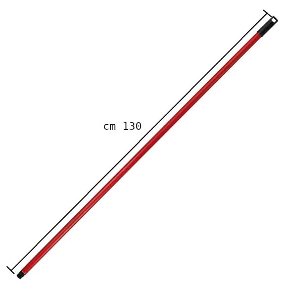 Manico in Metallo Rosso Professionale - Lunghezza 130 cm - Ø 15 mm