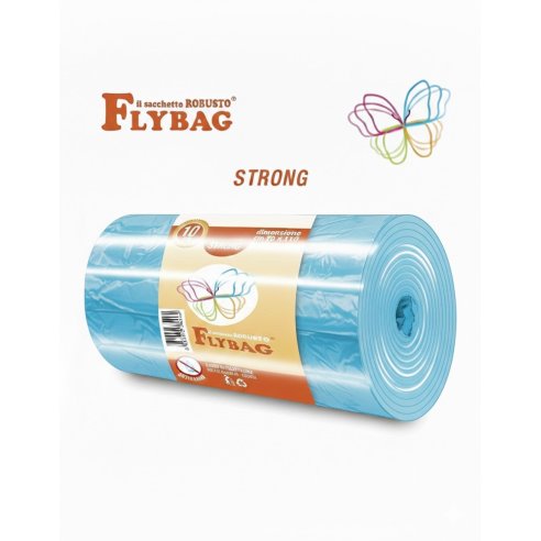 Sacco Rifiuti Flybag Strong Azzurro 70x110 cm - Rotolo 10 pz - 136L