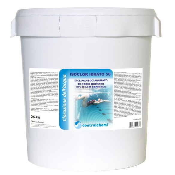 Controlchemi - Isoclor Idrato 56, dicloroisocianurato di Sodio Biidrato (secchio da 25 kg)