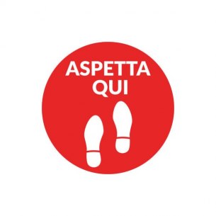 Adesivo calpestabile - Aspetta Qui ''Impronta''