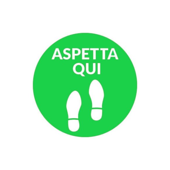 Adesivo calpestabile - Aspetta Qui ''Impronta''