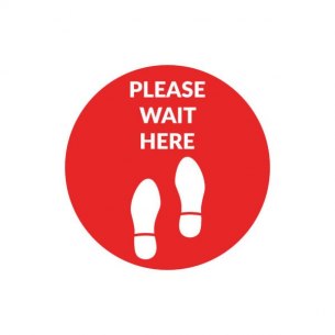 Adesivo calpestabile - Please Wait Here ''Footprint''