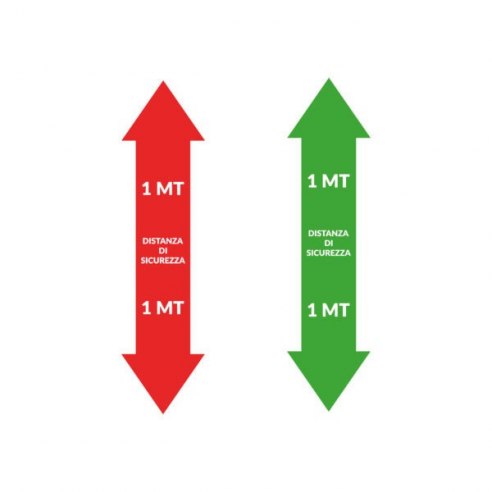 Adesivo calpestabile - Freccia Distanza Sicurezza Verticale